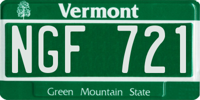 VT license plate NGF721