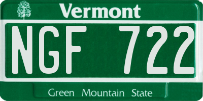 VT license plate NGF722
