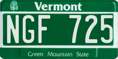 VT license plate NGF725