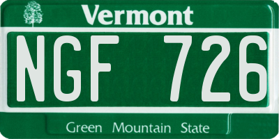 VT license plate NGF726