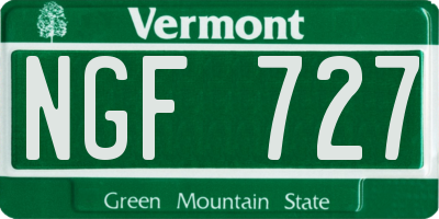 VT license plate NGF727