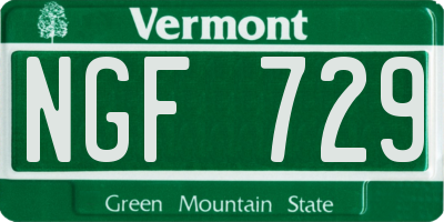 VT license plate NGF729