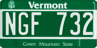 VT license plate NGF732