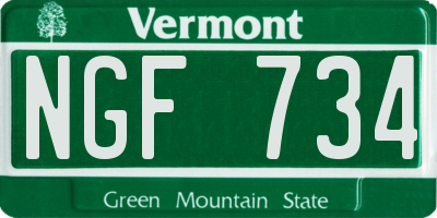 VT license plate NGF734