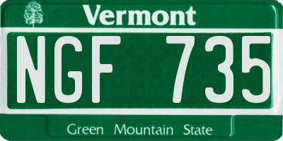 VT license plate NGF735