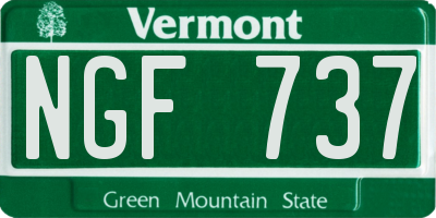 VT license plate NGF737