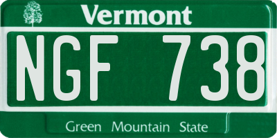 VT license plate NGF738