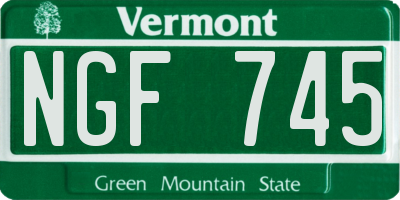 VT license plate NGF745