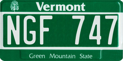 VT license plate NGF747