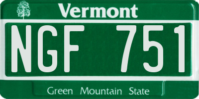 VT license plate NGF751