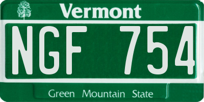 VT license plate NGF754