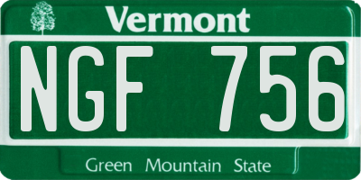 VT license plate NGF756