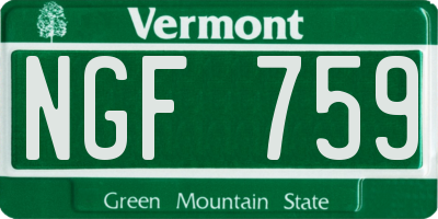 VT license plate NGF759