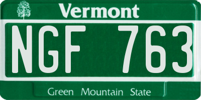 VT license plate NGF763