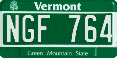 VT license plate NGF764