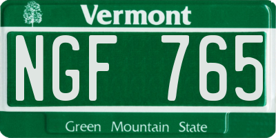 VT license plate NGF765