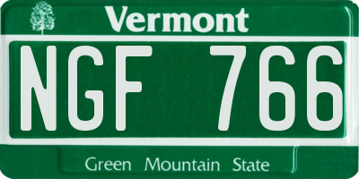 VT license plate NGF766