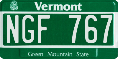 VT license plate NGF767