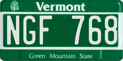 VT license plate NGF768