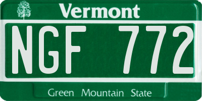 VT license plate NGF772