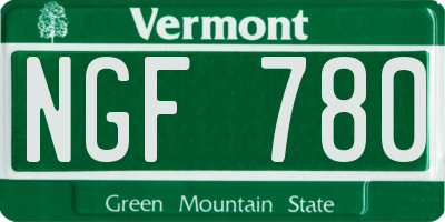 VT license plate NGF780