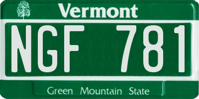 VT license plate NGF781