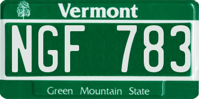 VT license plate NGF783