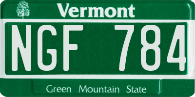 VT license plate NGF784