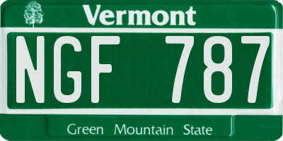 VT license plate NGF787