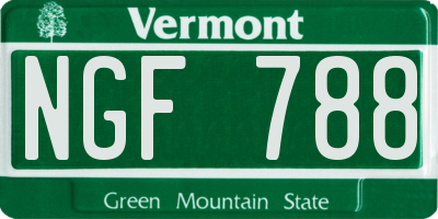 VT license plate NGF788