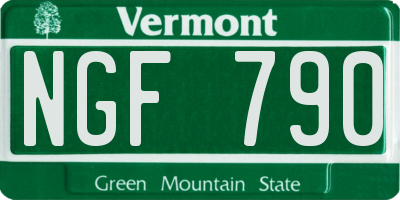 VT license plate NGF790