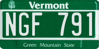 VT license plate NGF791