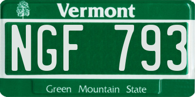 VT license plate NGF793