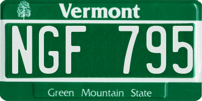 VT license plate NGF795