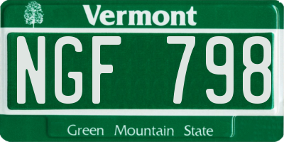 VT license plate NGF798