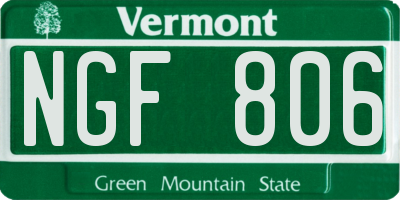VT license plate NGF806