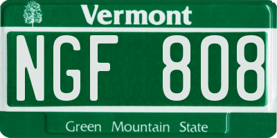 VT license plate NGF808