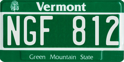 VT license plate NGF812
