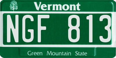 VT license plate NGF813