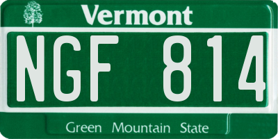 VT license plate NGF814