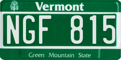 VT license plate NGF815