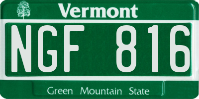VT license plate NGF816