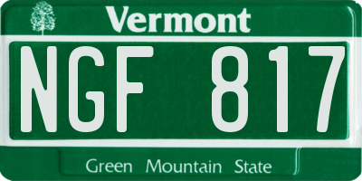 VT license plate NGF817