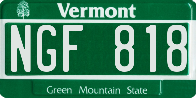VT license plate NGF818