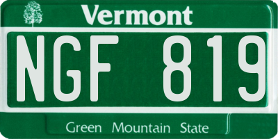 VT license plate NGF819