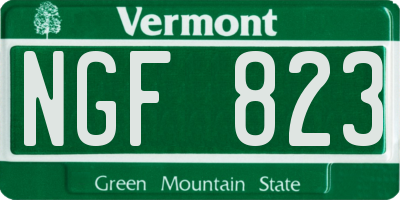 VT license plate NGF823