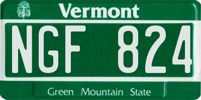 VT license plate NGF824