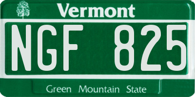 VT license plate NGF825