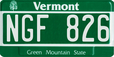 VT license plate NGF826