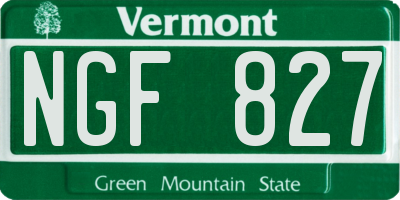 VT license plate NGF827